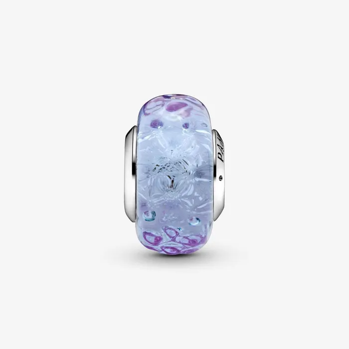 1 Bracelet2 Charms 99 Women Pandora Wavy Lavender Murano Glass Charm Purple