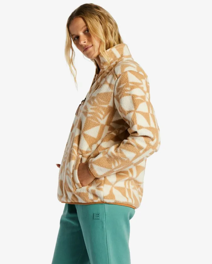 ADiv Boundary Mock 3 HalfZip Pullover Sweatshirt Latte Women Billabong Sweatshirts and Fleece