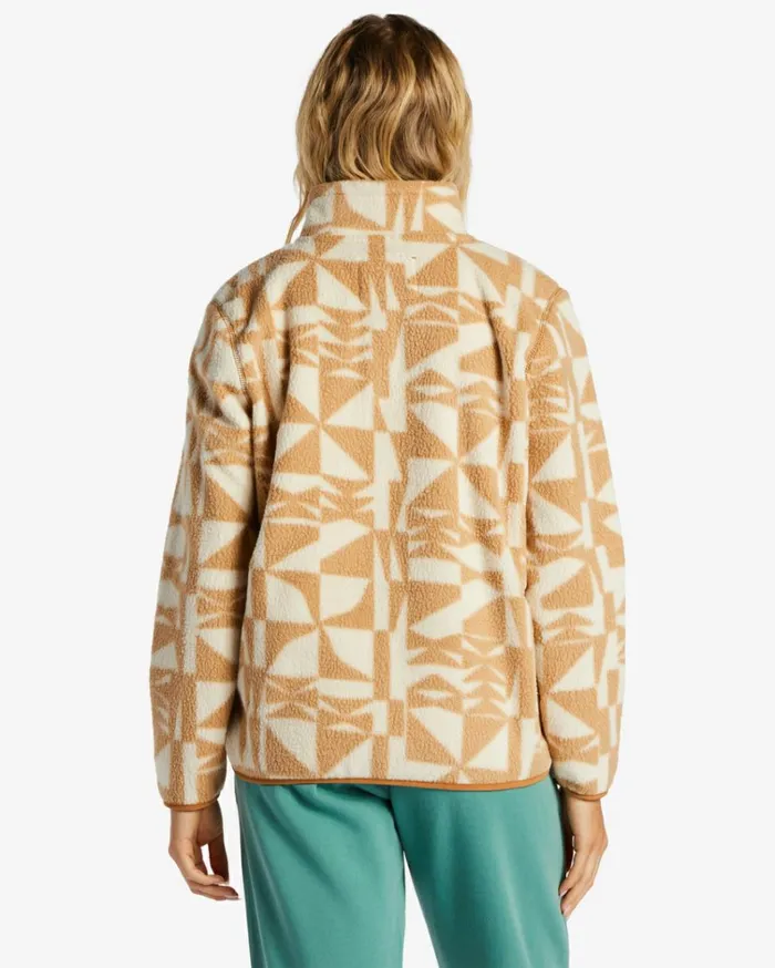 ADiv Boundary Mock 3 HalfZip Pullover Sweatshirt Latte Women Billabong Sweatshirts and Fleece