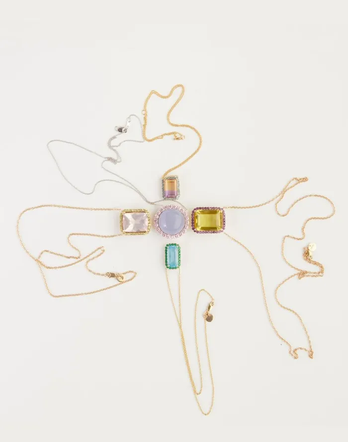 Accessories and Gifts Women Cynthia Rowley Rose Quartz And Peridot Pendant