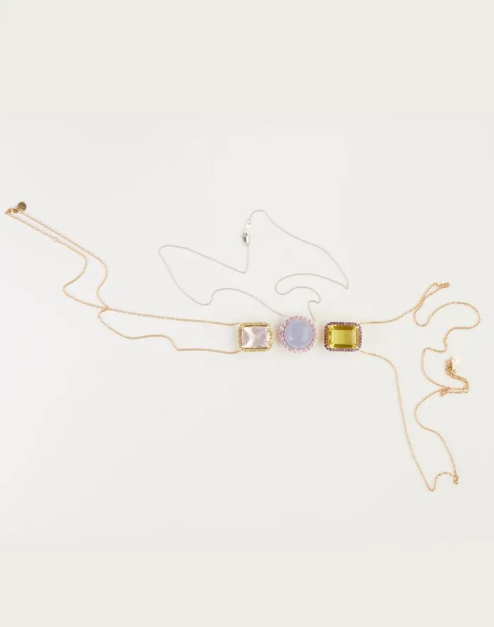 Accessories and Gifts Women Cynthia Rowley Rose Quartz And Peridot Pendant