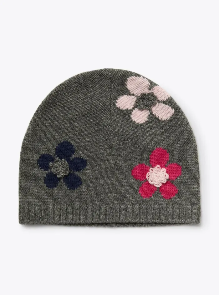 Accessories Girl 216 Il Gufo Wool Bonnet With Flowers