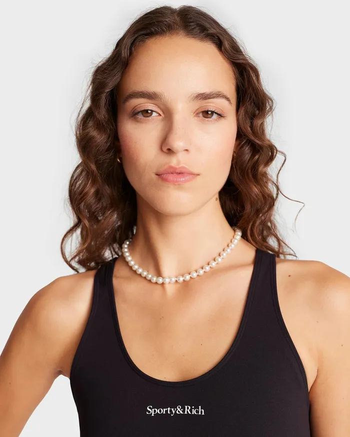 Activewear Women Sporty and Rich Serif Logo Sport Bra 8211 BlackWhite