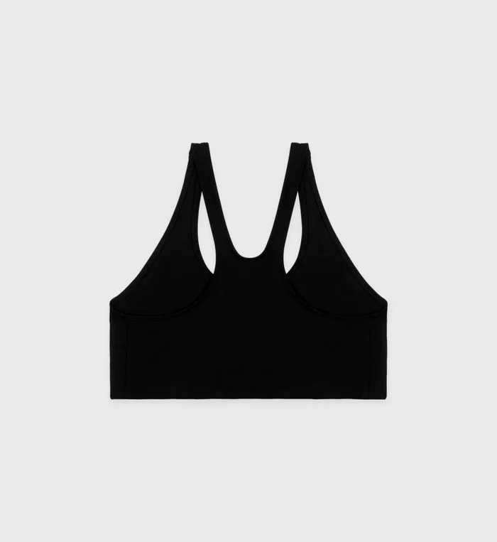 Activewear Women Sporty and Rich Serif Logo Sport Bra 8211 BlackWhite
