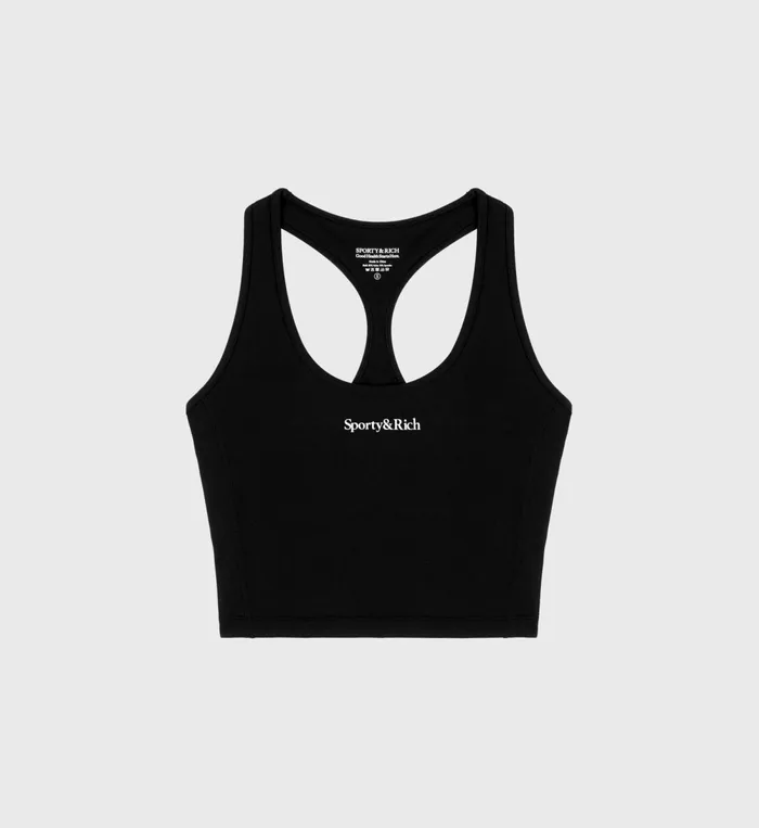 Activewear Women Sporty and Rich Serif Logo Sports Tank 8211 BlackWhite