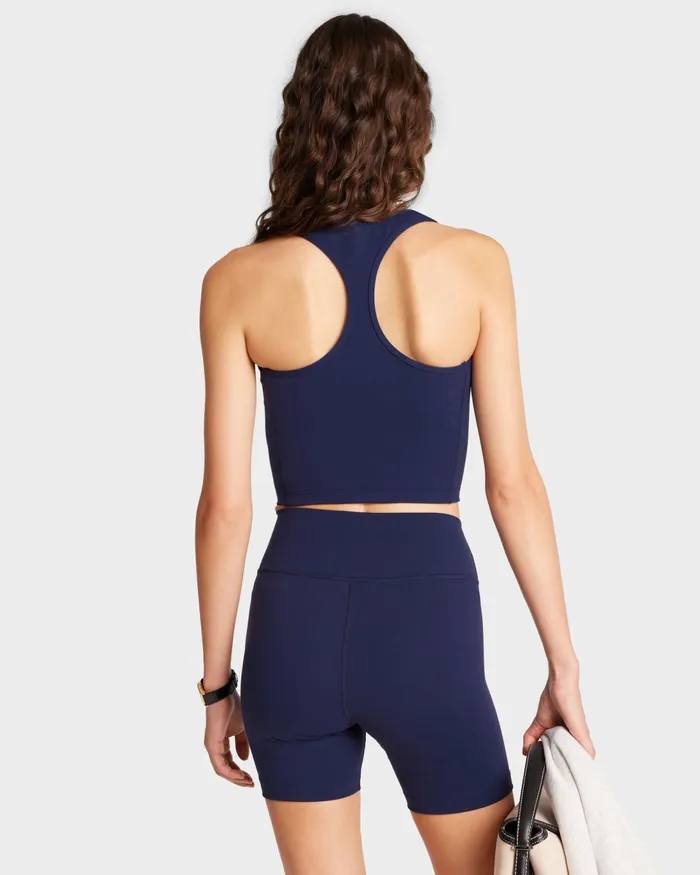 Activewear Women Sporty and Rich Serif Logo Sports Tank 8211 NavyWhite