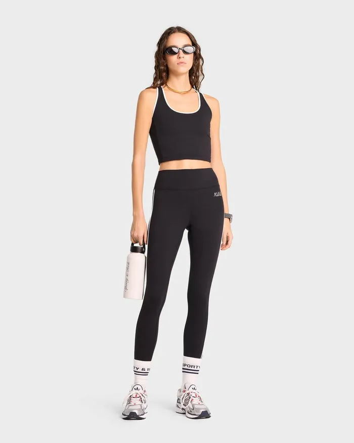 Activewear Women Sporty and Rich SR Runner Legging 8211 BlackWhite