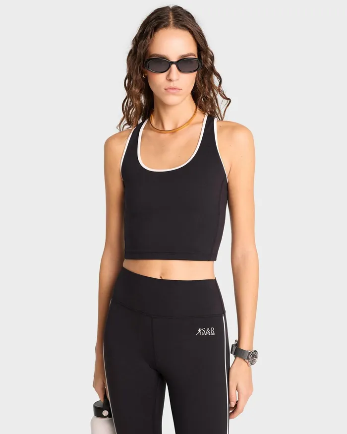 Activewear Women Sporty and Rich SR Runner Legging 8211 BlackWhite