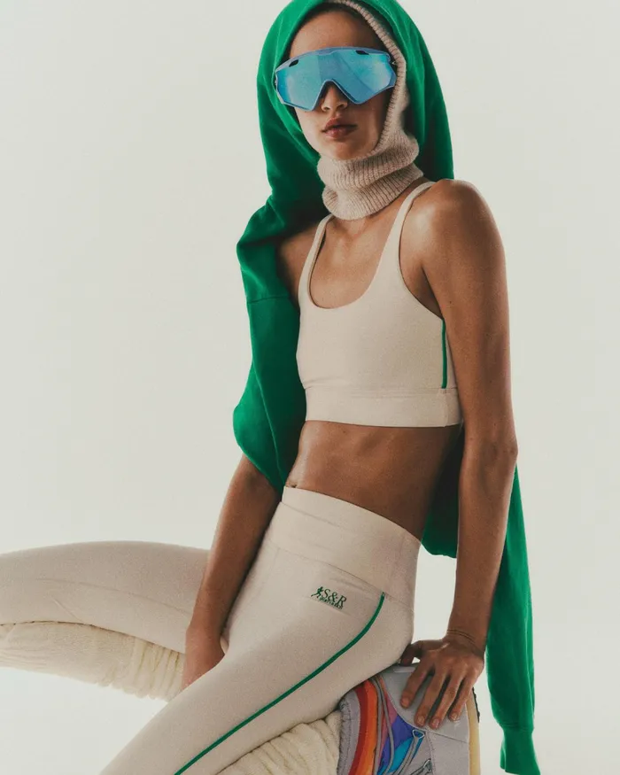 Activewear Women Sporty and Rich SR Runner Legging 8211 CreamSpring Green