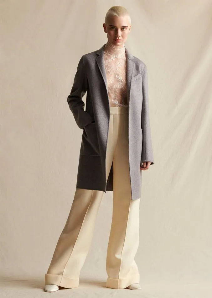 Adam Lippes Abrigo Gina De Cashmere Zibelina Cuero Gris Womens Coats and Jackets