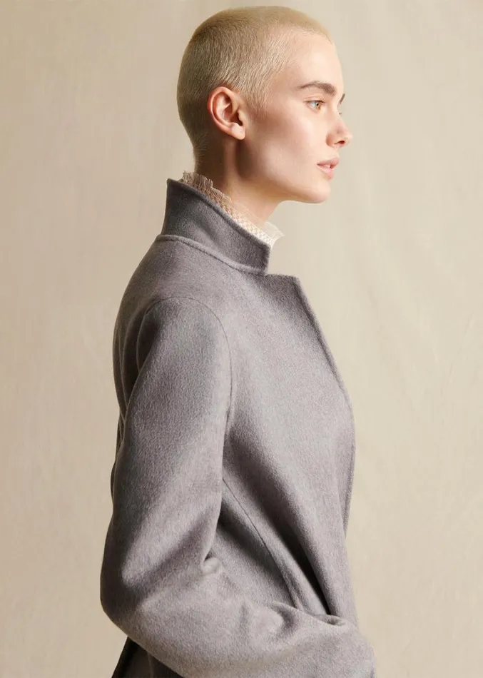 Adam Lippes Abrigo Gina De Cashmere Zibelina Cuero Gris Womens Coats and Jackets