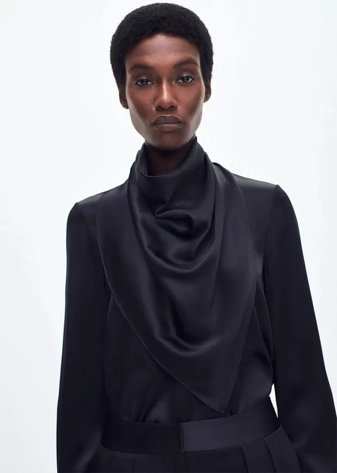 Adam Lippes Bandera Blouse Black Womens Tops