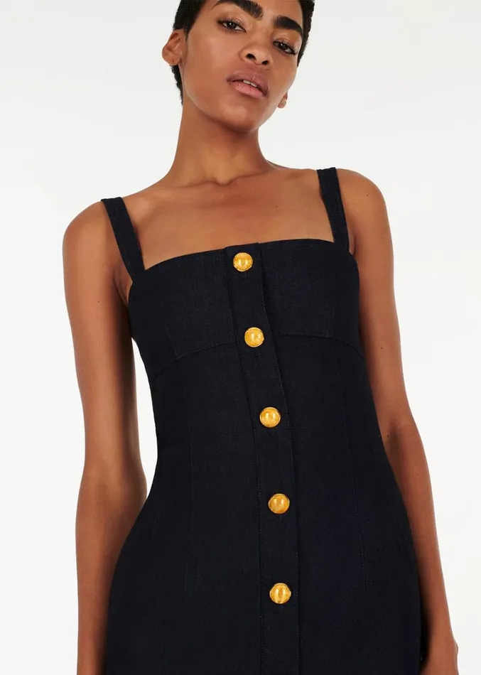Adam Lippes Camille Dress Indigo Womens Dresses