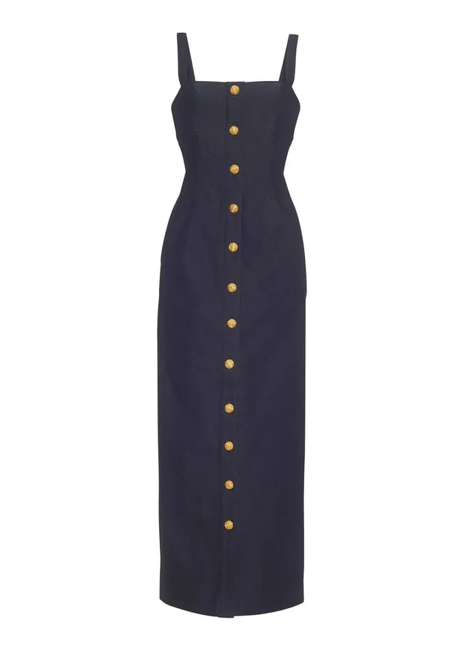 Adam Lippes Camille Dress Indigo Womens Dresses