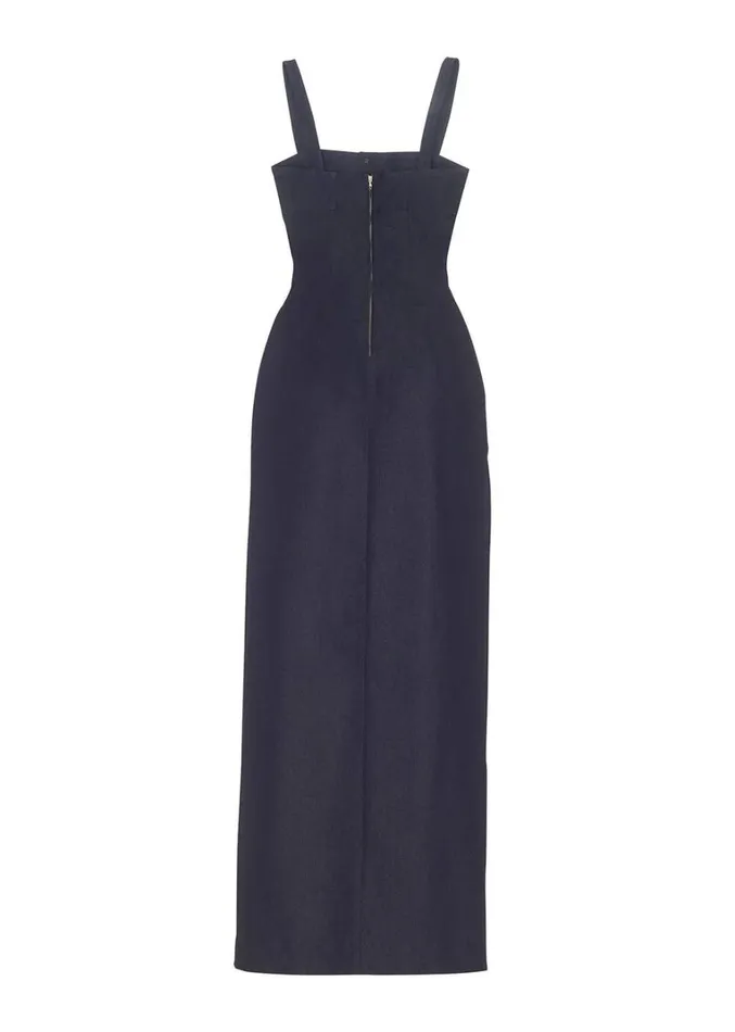 Adam Lippes Camille Dress Indigo Womens Dresses
