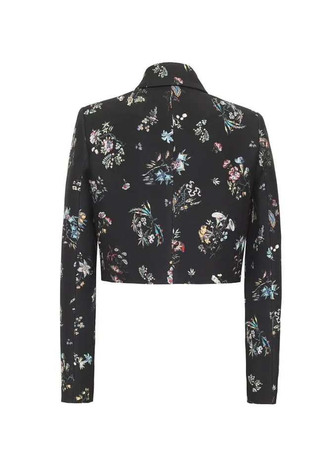 Adam Lippes Cecil Jacket Black Floral Womens Coats and Jackets