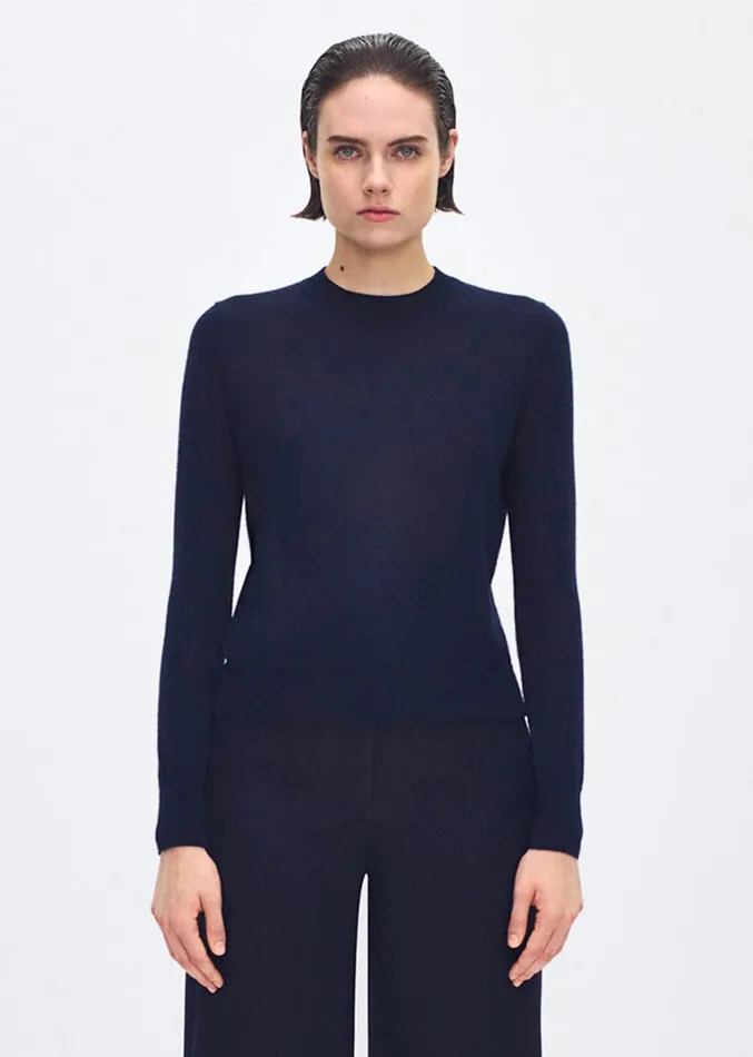 Adam Lippes Didion Knit Navy Womens Sweaters and Knitwear