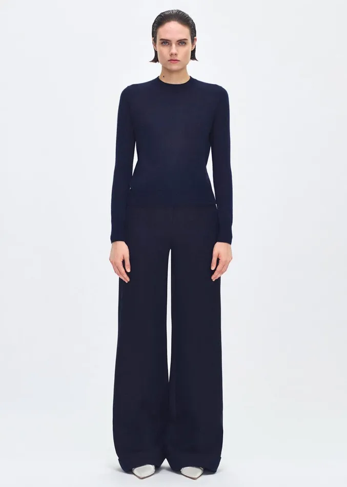 Adam Lippes Didion Knit Navy Womens Sweaters and Knitwear