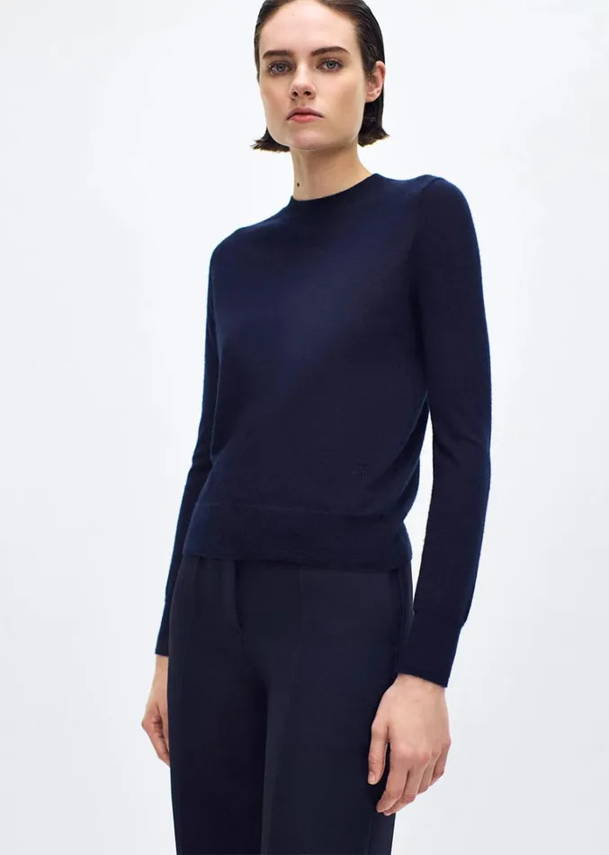 Adam Lippes Didion Knit Navy Womens Sweaters and Knitwear