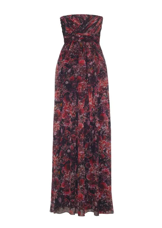 Adam Lippes Estelle Dress Black Magenta Multi Womens Dresses