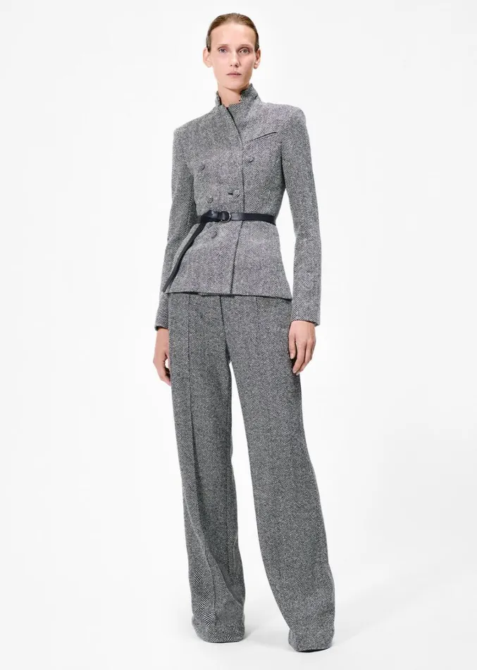 Adam Lippes Full Leg Trouser Blackivory Womens Pants