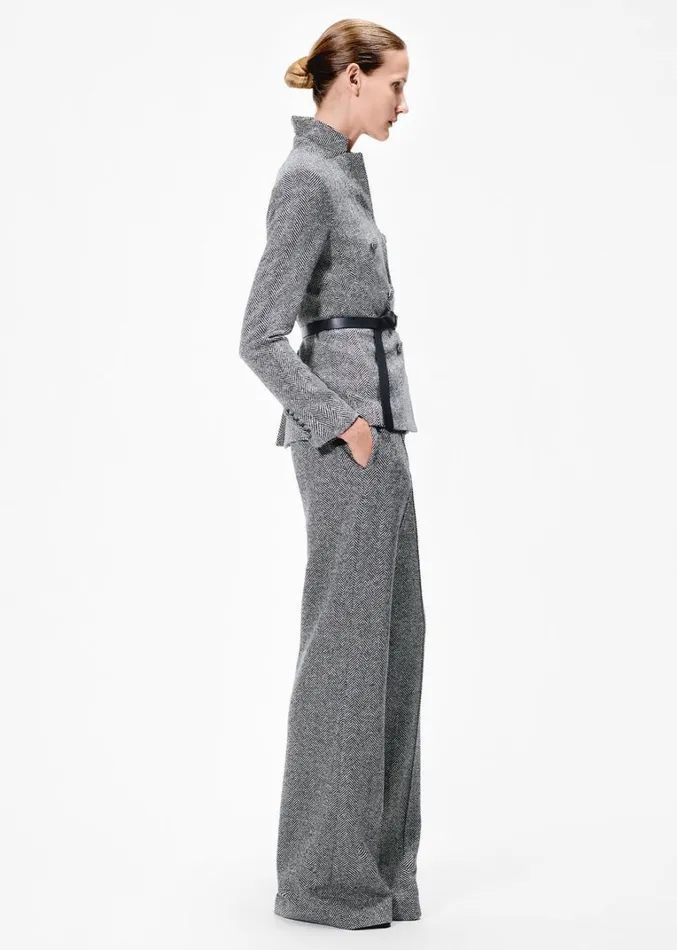 Adam Lippes Full Leg Trouser Blackivory Womens Pants