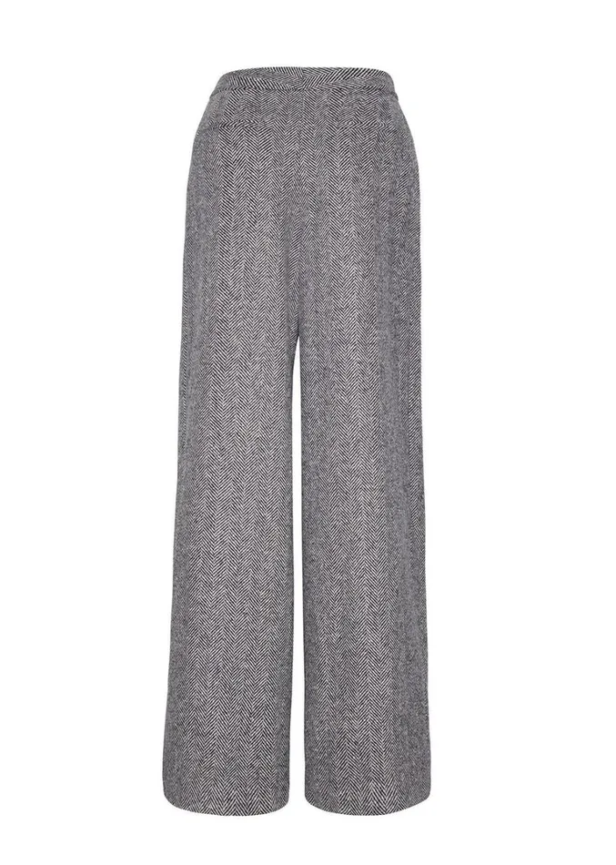 Adam Lippes Full Leg Trouser Blackivory Womens Pants