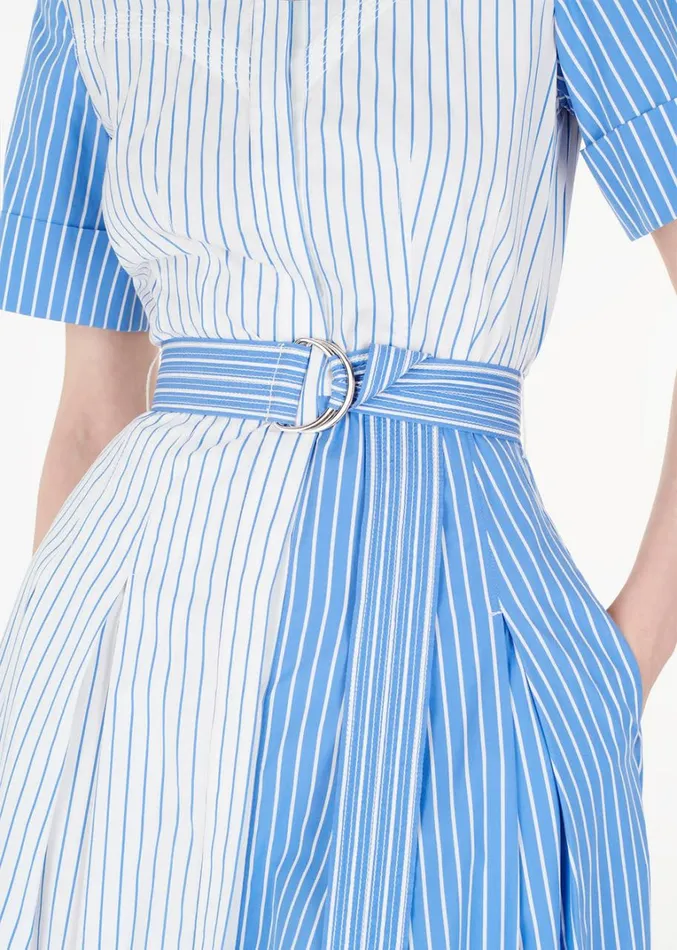 Adam Lippes Leighton Dress Blue Stripe Womens Dresses
