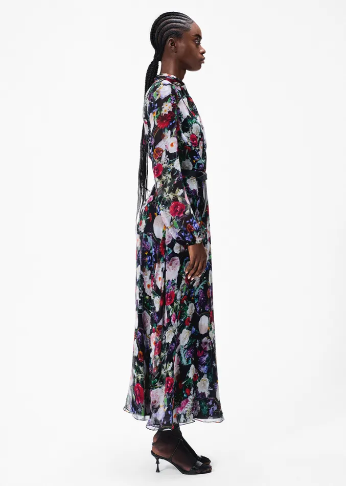Adam Lippes Lowell Dress Black Floral Womens Dresses