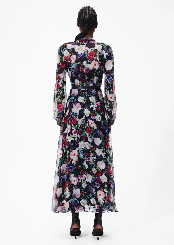 Adam Lippes Lowell Dress Black Floral Womens Dresses