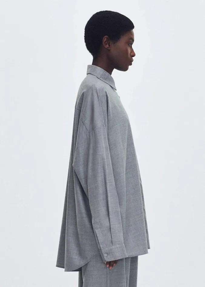 Adam Lippes Perrine Shirt Heather Grey Womens Tops