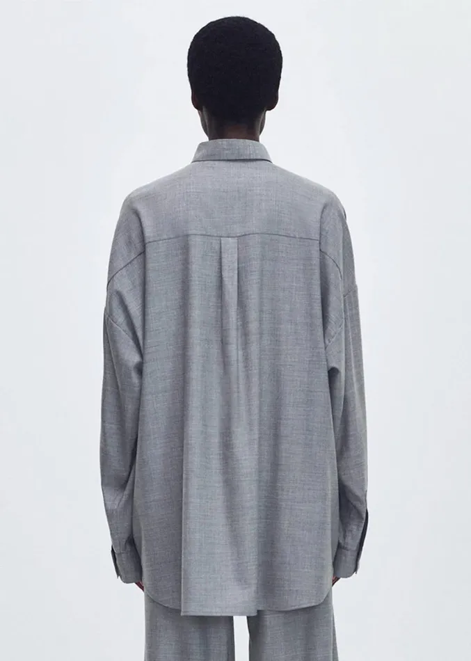 Adam Lippes Perrine Shirt Heather Grey Womens Tops