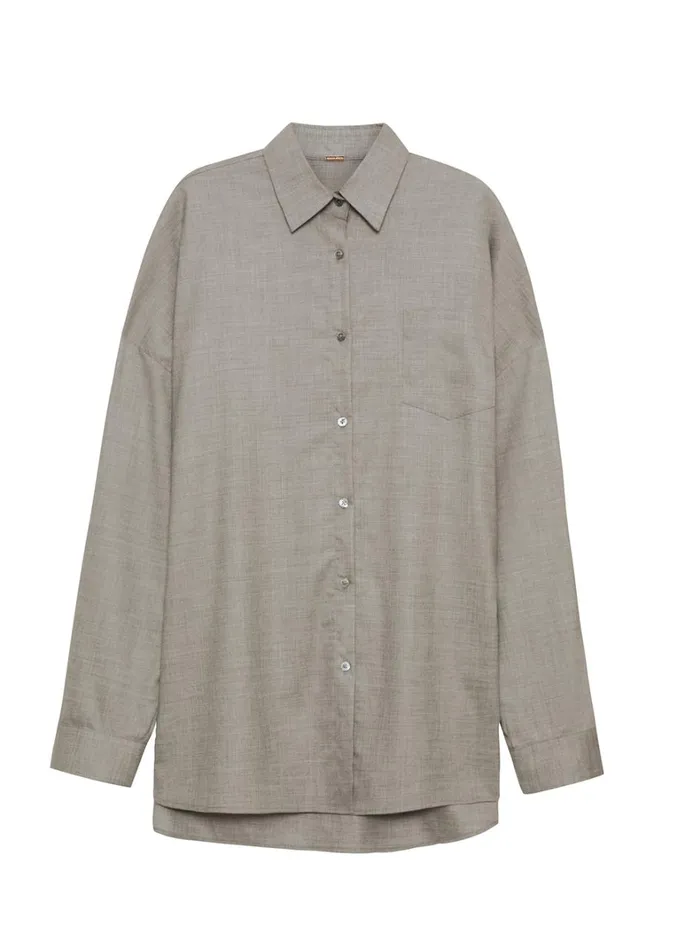 Adam Lippes Perrine Shirt Heather Grey Womens Tops
