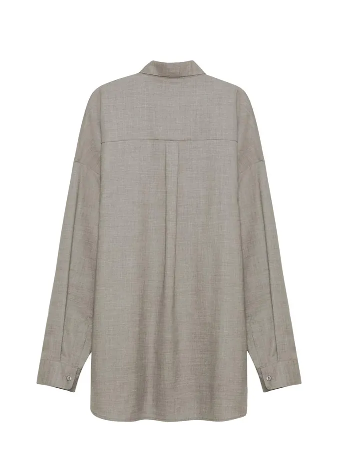 Adam Lippes Perrine Shirt Heather Grey Womens Tops