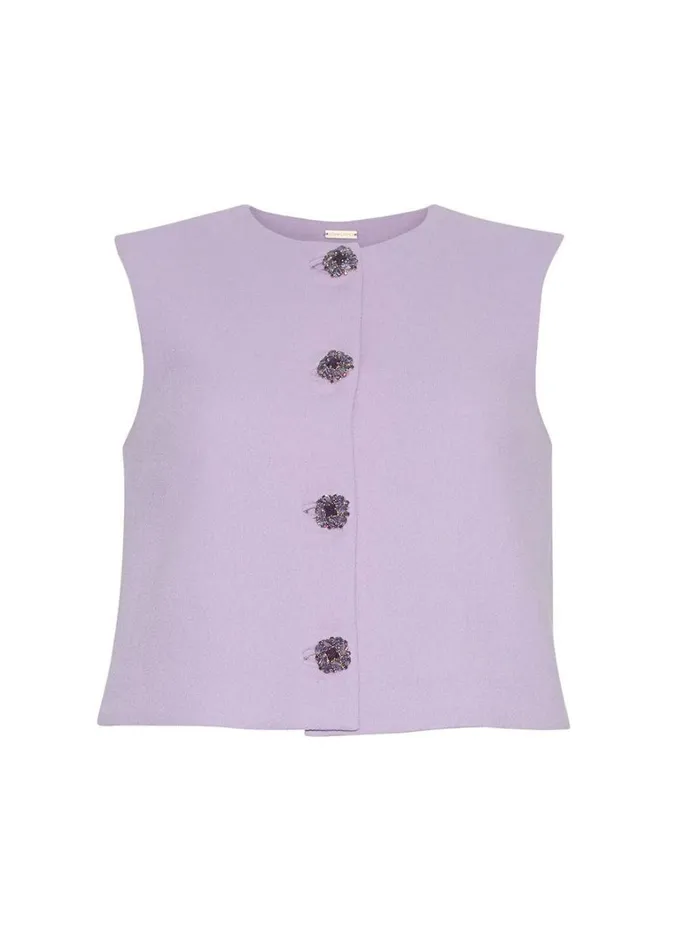 Adam Lippes Remo Top Lavender Womens Tops