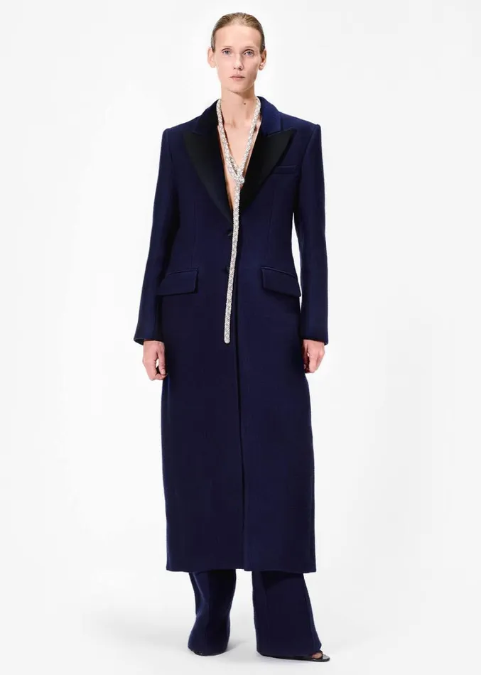 Adam Lippes Samira Coat Navy Womens Coats and Jackets
