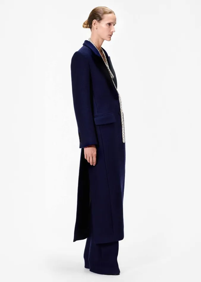Adam Lippes Samira Coat Navy Womens Coats and Jackets