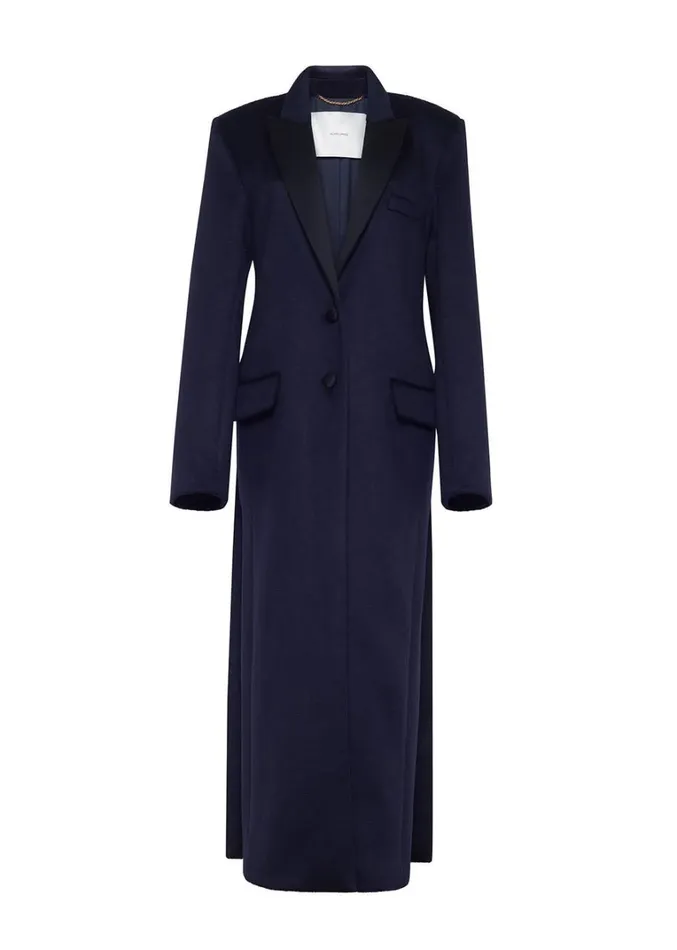 Adam Lippes Samira Coat Navy Womens Coats and Jackets