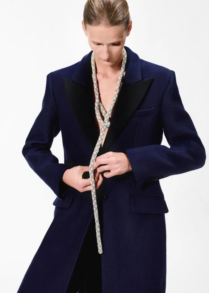 Adam Lippes Samira Coat Navy Womens Coats and Jackets