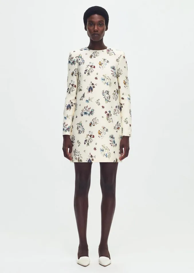Adam Lippes Tilley Dress Ivory Floral Womens Dresses