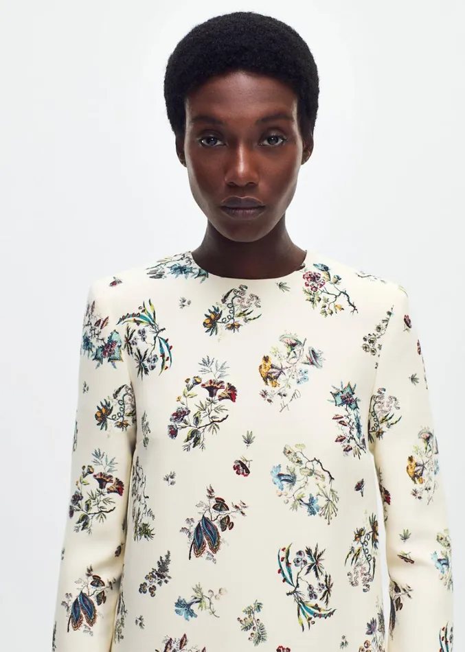 Adam Lippes Tilley Dress Ivory Floral Womens Dresses