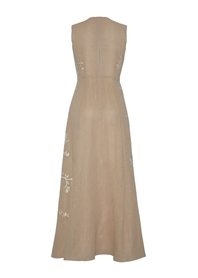 Adam Lippes Vestido Eloise Bordado De Arpleta De Algodn Flores De Pergamino Womens Dresses
