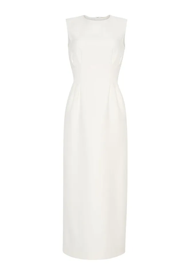 Adam Lippes Vestido Ophelia De Lana De Seda Marfil Womens Dresses