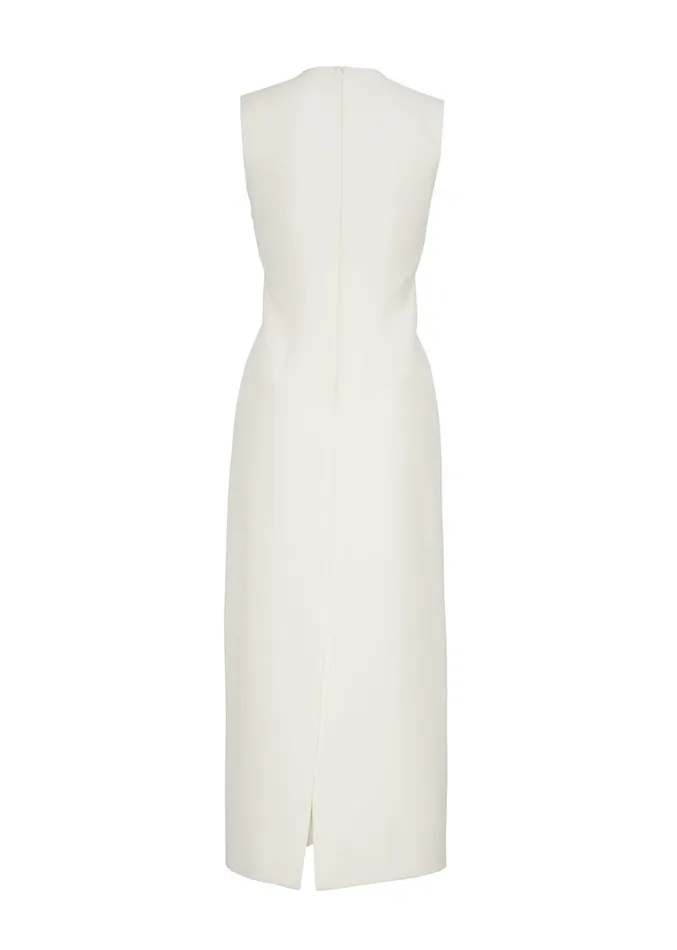 Adam Lippes Vestido Ophelia De Lana De Seda Marfil Womens Dresses