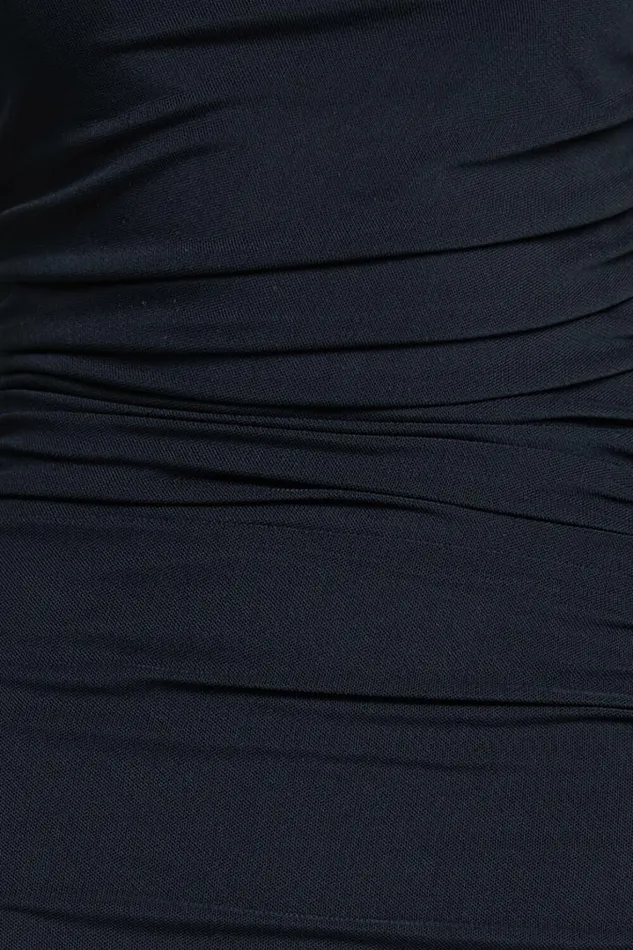 Aimee Midi Dress 8211 Mesh One Shoulder Ruched Dress In Black Women Showpo Dresses