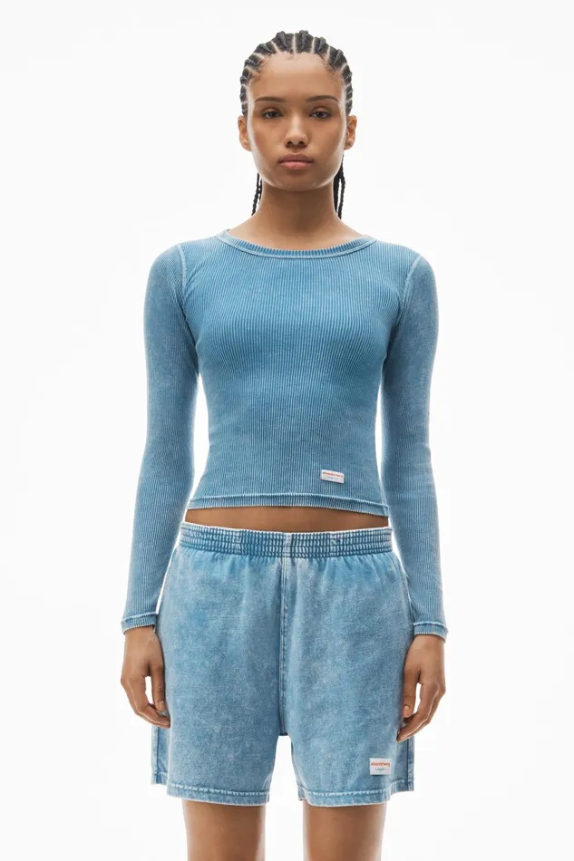 Alexander Wang Bodywear LongSleeve Tee In Ribbed Cotton