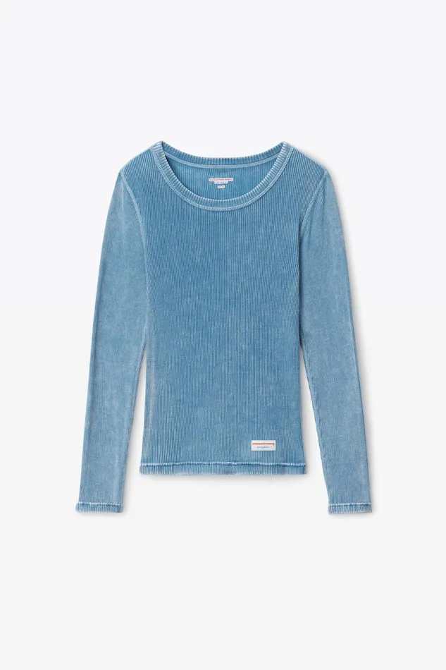 Alexander Wang Bodywear LongSleeve Tee In Ribbed Cotton