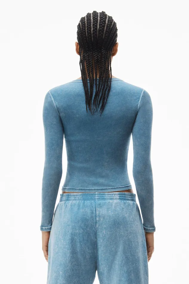 Alexander Wang Bodywear LongSleeve Tee In Ribbed Cotton