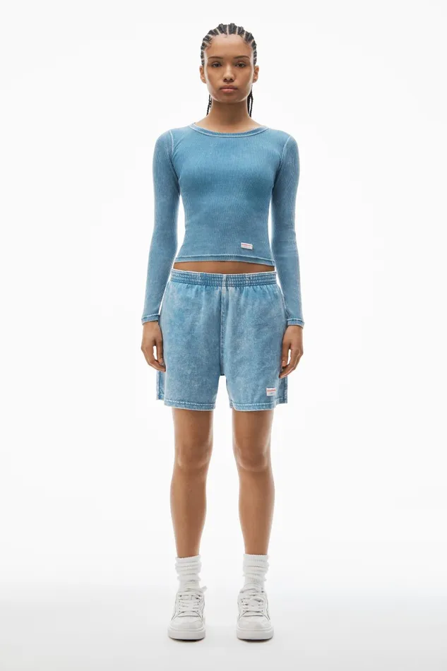 Alexander Wang Bodywear LongSleeve Tee In Ribbed Cotton