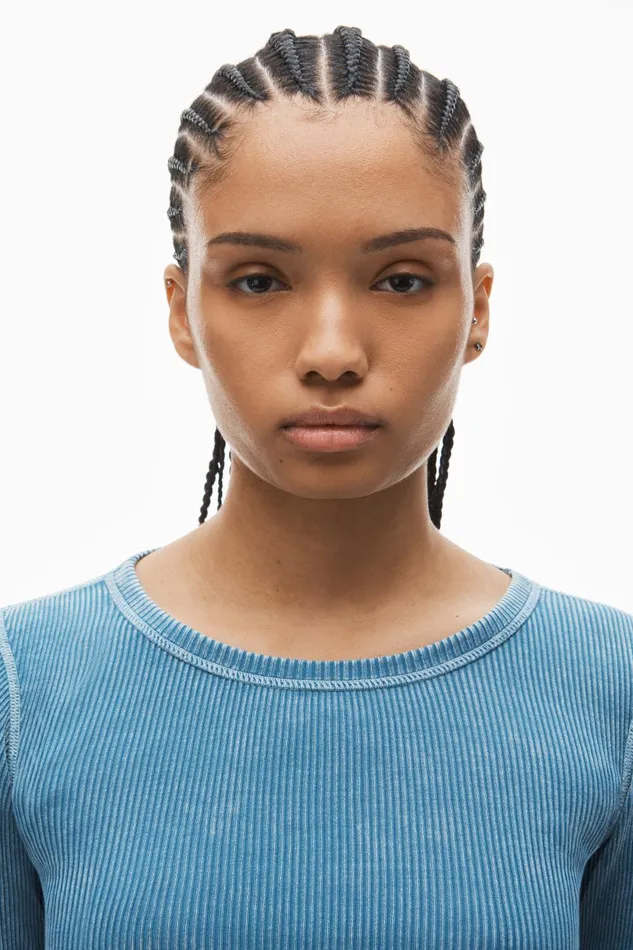 Alexander Wang Bodywear LongSleeve Tee In Ribbed Cotton